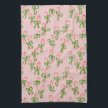 Cute Christmas Candy Canes Xmas Holiday Pink Kitchen Towel<br><div class="desc">Hope you like this holiday pattern. Add your own text to customize it if you like. Check my shop for more matching items and other holiday patterns. Thanks for shopping with me!</div>