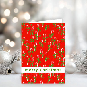 Cute Christmas Candy Canes Xmas Sweet Holiday Card