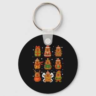 Cute Christmas Capybara Funny Family Xmas Men Wome Keychain