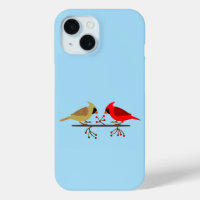 Cute Christmas Cardinals and Red Berries