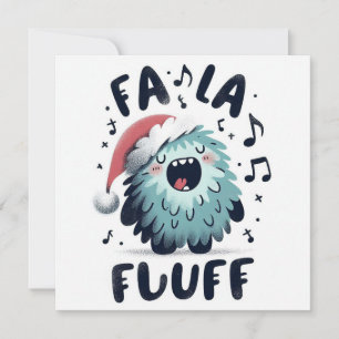 Cute Christmas Caroler "fa la fluff" Holiday Card