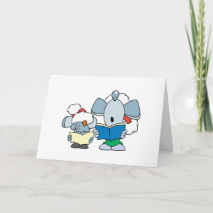 Cute Christmas Caroling Mice Holiday Card