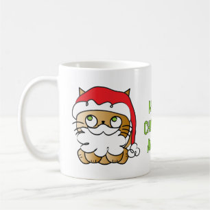 Cute Christmas Cartoon Santa Cat Personalized Coffee Mug