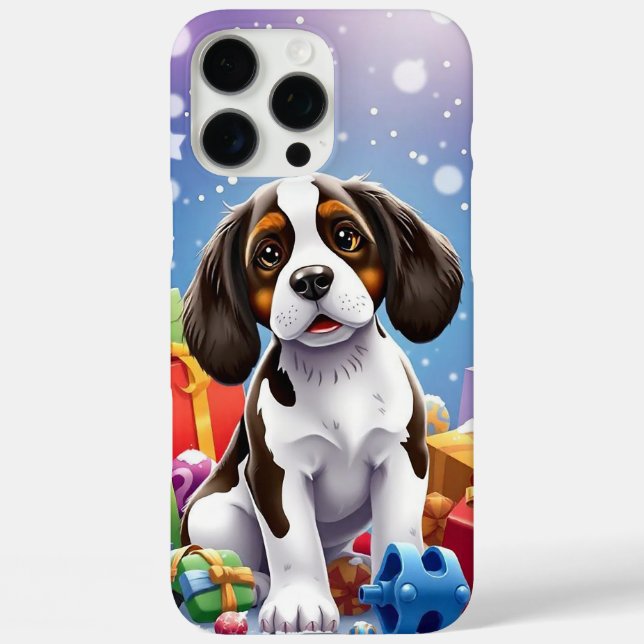 🎄🐶 Cute Christmas Cartoon-Style Puppy Joy ✨ Case-Mate iPhone Case (Back)