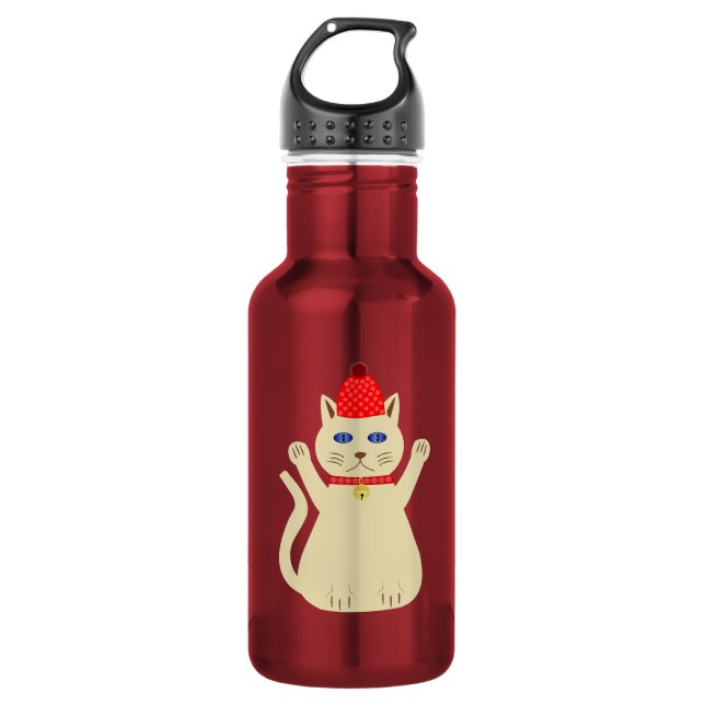 Cute Christmas Cat 532 Ml Water Bottle (Front)