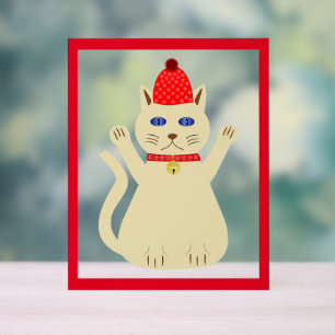 Cute Christmas Cat Acrylic Sign