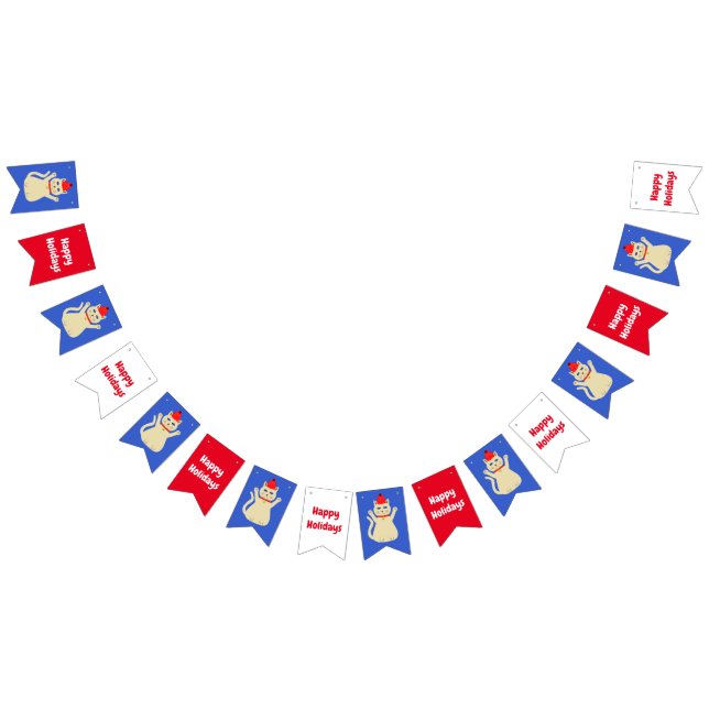 Cute Christmas Cat Custom Bunting Flags (All)