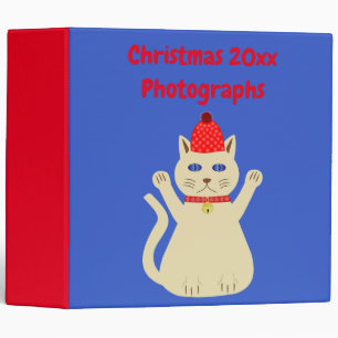 Cute Christmas Cat Custom Photo Album Binder