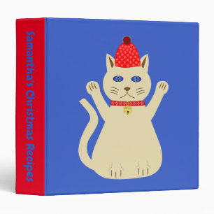 Cute Christmas Cat Custom Recipe Binder