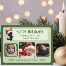 Cute Christmas Cat - Customizable Photo Postcard