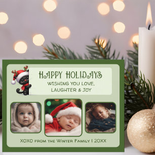 Cute Christmas Cat - Customizable Photo Postcard