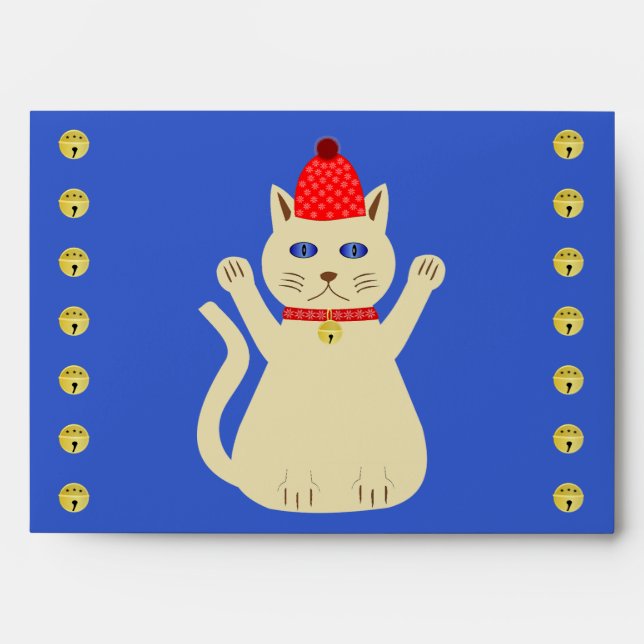 Cute Christmas Cat Envelope (Front)