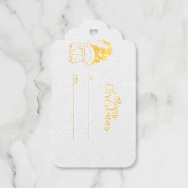 Cute Christmas Cat Gift Tag (Front)