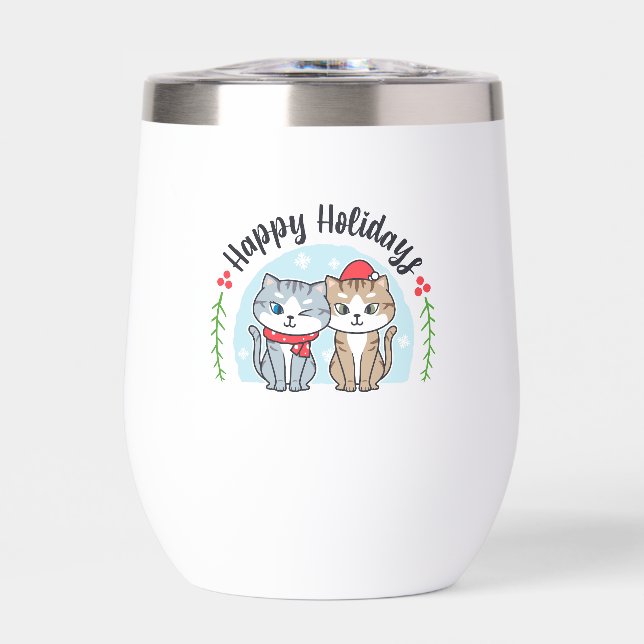 Cute Christmas Cat Happy Holiday Funny (Front)