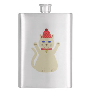 Cute Christmas Cat Hip Flask