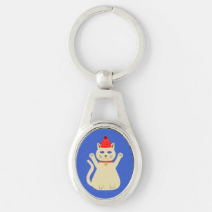 Cute Christmas Cat Keychain