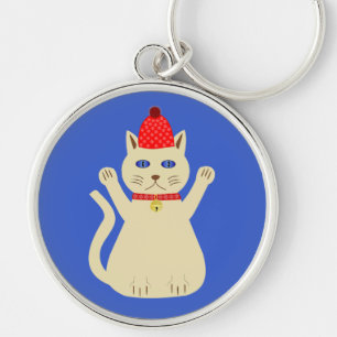 Cute Christmas Cat Keychain