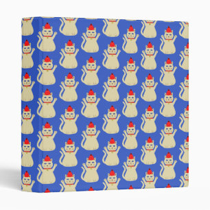 Cute Christmas Cat Patterned Binder
