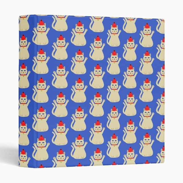 Cute Christmas Cat Patterned Binder (Front/Spine)