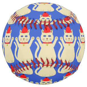 Cute Christmas Cat Patterned Softball
