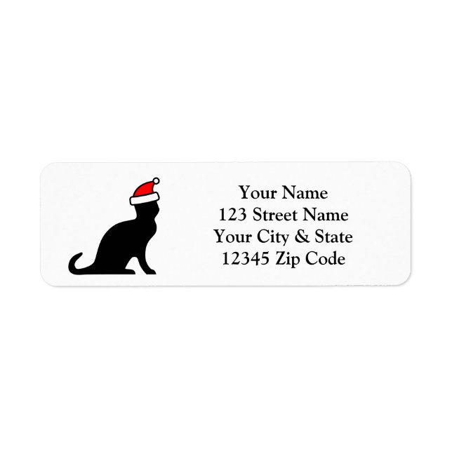 Cute Christmas cat return address labels (Front)