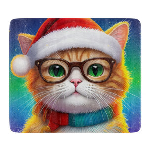 Cute Christmas Cat Santa Claus-68265 Cutting Board