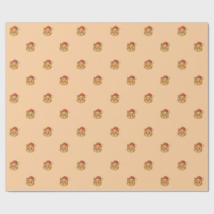 Cute Christmas Cat Santa Hat Wrapping Paper