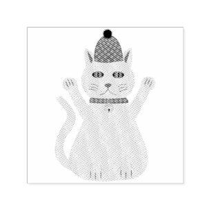 Cute Christmas Cat Self-inking Stamp