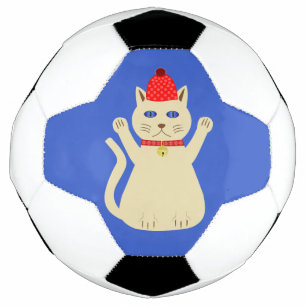 Cute Christmas Cat Soccer Ball
