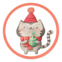 Cute Christmas Cat Stickers