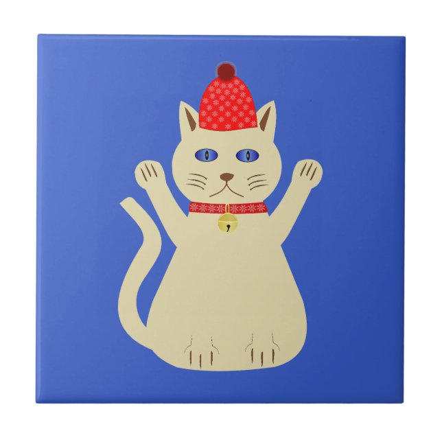 Cute Christmas Cat Tile (Front)