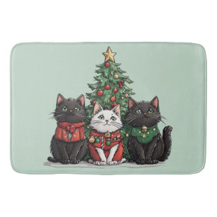 Cute Christmas Cats Bath Mat