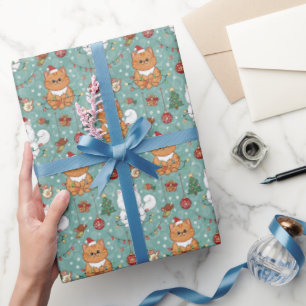 Cute Christmas Cats Holiday Wrapping Paper