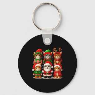 Cute Christmas Cats  Keychain