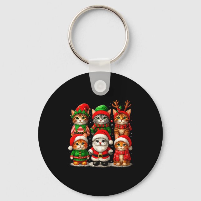 Cute Christmas Cats  Keychain (Front)