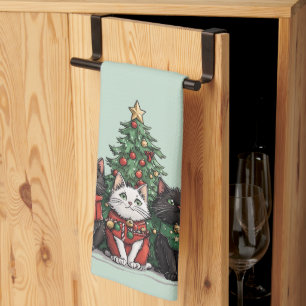 Cute Christmas Cats Kitchen Towel