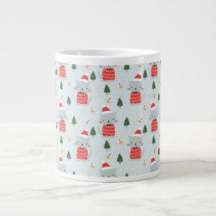 Cute Christmas Cats Large Coffee Mug