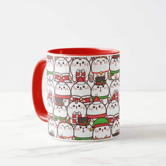 Cute Christmas Cats Mug (Front Left)