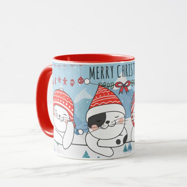 Cute Christmas Cats Mug (Front Left)