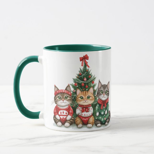 Cute Christmas Cats Mug (Left)