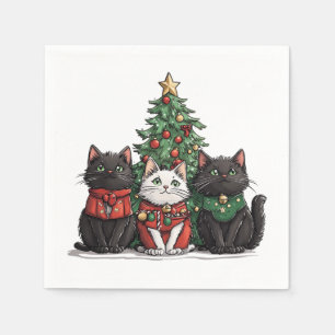 Cute Christmas Cats Napkin