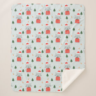 Cute Christmas Cats Sherpa Blanket