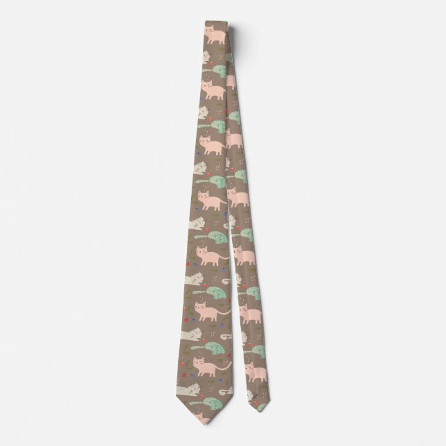 Cute Christmas Cats Tie (Front)