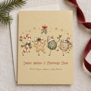 Cute Christmas Characters Personalized Family Card