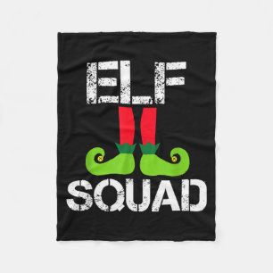 Cute Christmas Cheer Elf Squad Santa's Helper Fleece Blanket