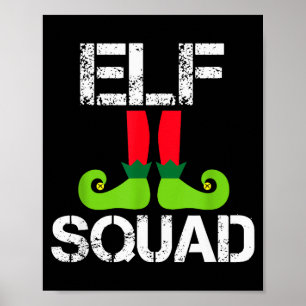 Cute Christmas Cheer Elf Squad Santa's Helper Poster
