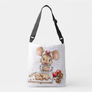 Cute Christmas Chef Mouse Crossbody Bag