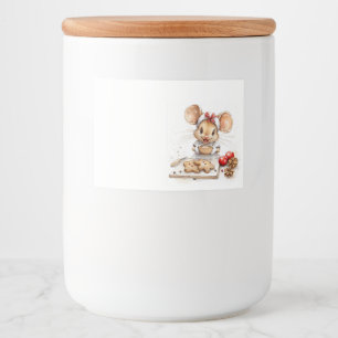 Cute Christmas Chef Mouse Food Label