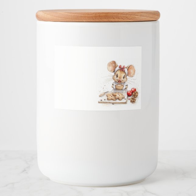 Cute Christmas Chef Mouse Food Label (Front)