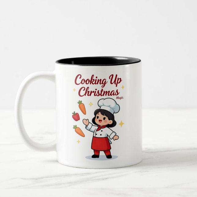 Cute Christmas Chef Mug for Holiday Cheer (Gauche)